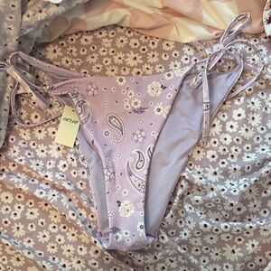 Aerie Lavender Paisley Bikini Bottom